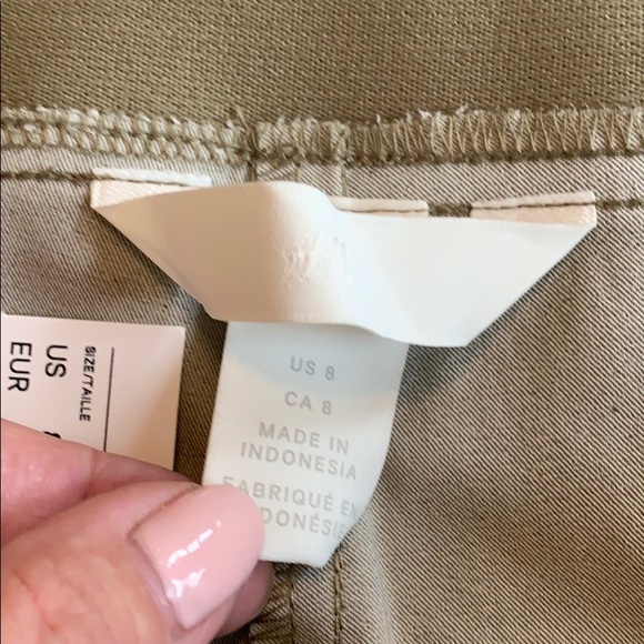 H&M straight leg Olive Green pull on pants - Picture 7 of 8